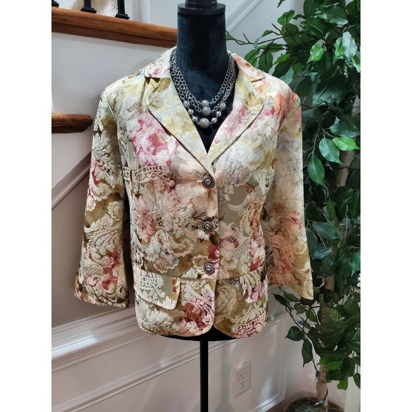 Lane Bryant Women's Multicolor Three Buttons Single Breasted Fitted Blazer 16 - Picture 1 of 12